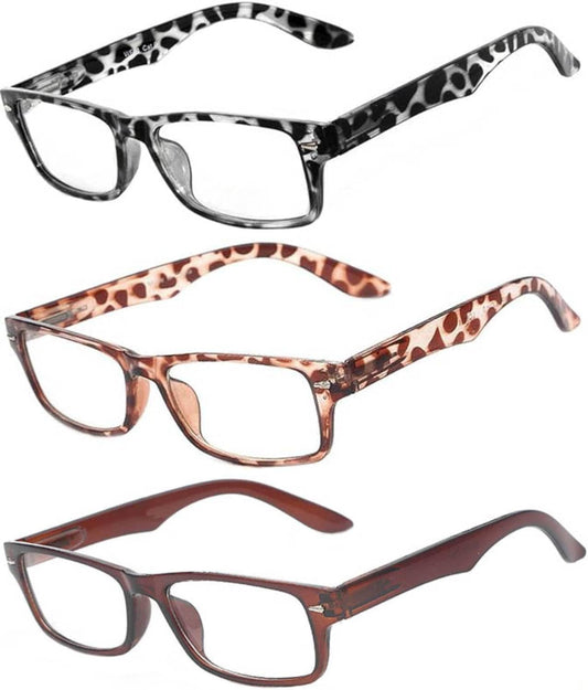 OWL Classic Retro Style Narrow Rectangular Frame Clear Lens Eyeglasses