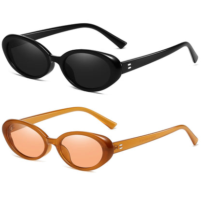 Breaksun Retro Oval Sunglasses for Women Men Fashion Small Oval Sunglasses 90s Vintage Shades