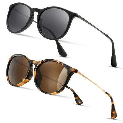 SUNGAIT Premium Vintage Round Sunglasses for Women Men Classic Retro Style