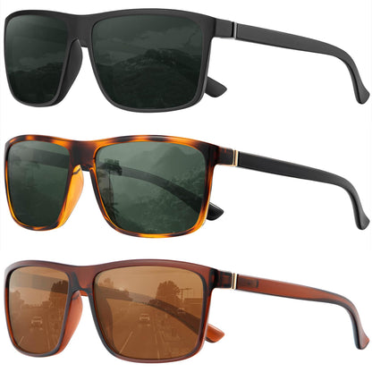 KALIYADI Polarized Sunglasses for Men and Women, Mens Sun Glasses with UV Protection for Driving Fishing Golf (3 Packs)