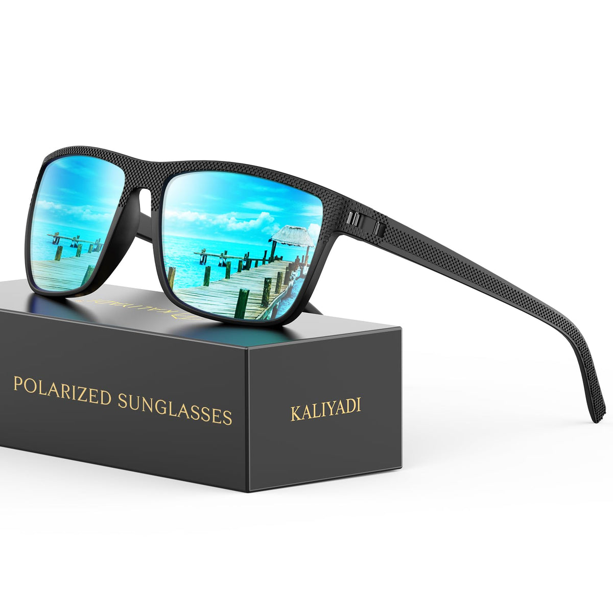 KALIYADI Polarized Sunglasses for Men, Lightweight Sun Glasses with UV Protection for Driving Fishing Golf