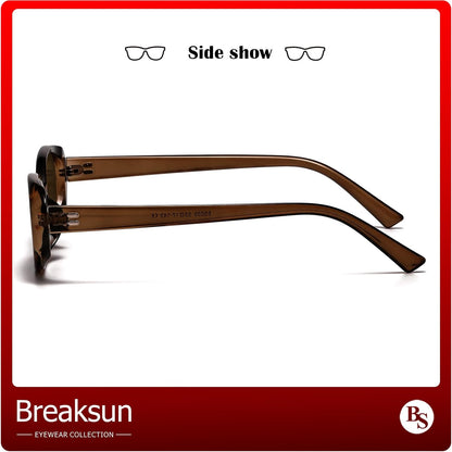 Breaksun Retro Oval Sunglasses for Women Men Fashion Small Oval Sunglasses 90s Vintage Shades
