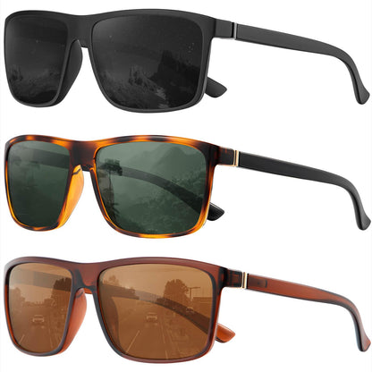 KALIYADI Polarized Sunglasses for Men and Women, Mens Sun Glasses with UV Protection for Driving Fishing Golf (3 Packs)