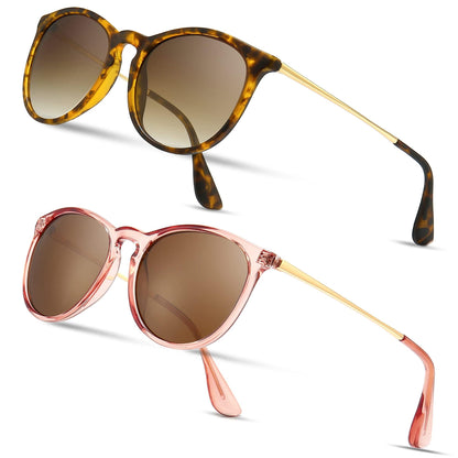 SUNGAIT Premium Vintage Round Sunglasses for Women Men Classic Retro Style