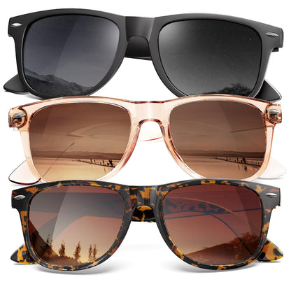 KALIYADI Polarized Sunglasses for Men and Women Matte Finish Sun glasses Color Mirror Lens UV Blocking (3 Pack)