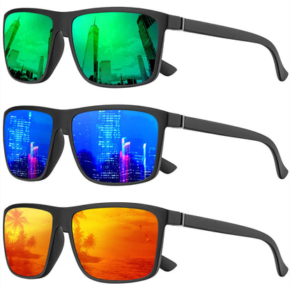 KALIYADI Polarized Sunglasses for Men and Women, Mens Sun Glasses with UV Protection for Driving Fishing Golf (3 Packs)