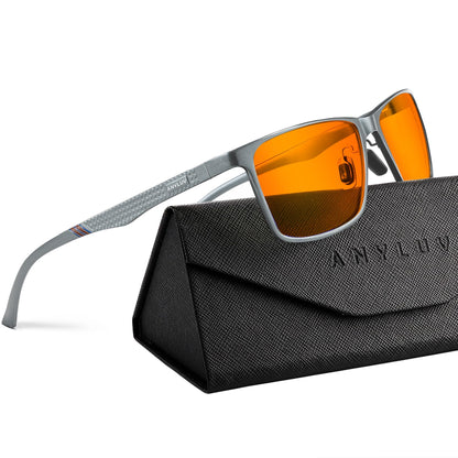 ANYLUV Blue Light Blocking Glasses Men, Al-Mg Metal Computer Gaming