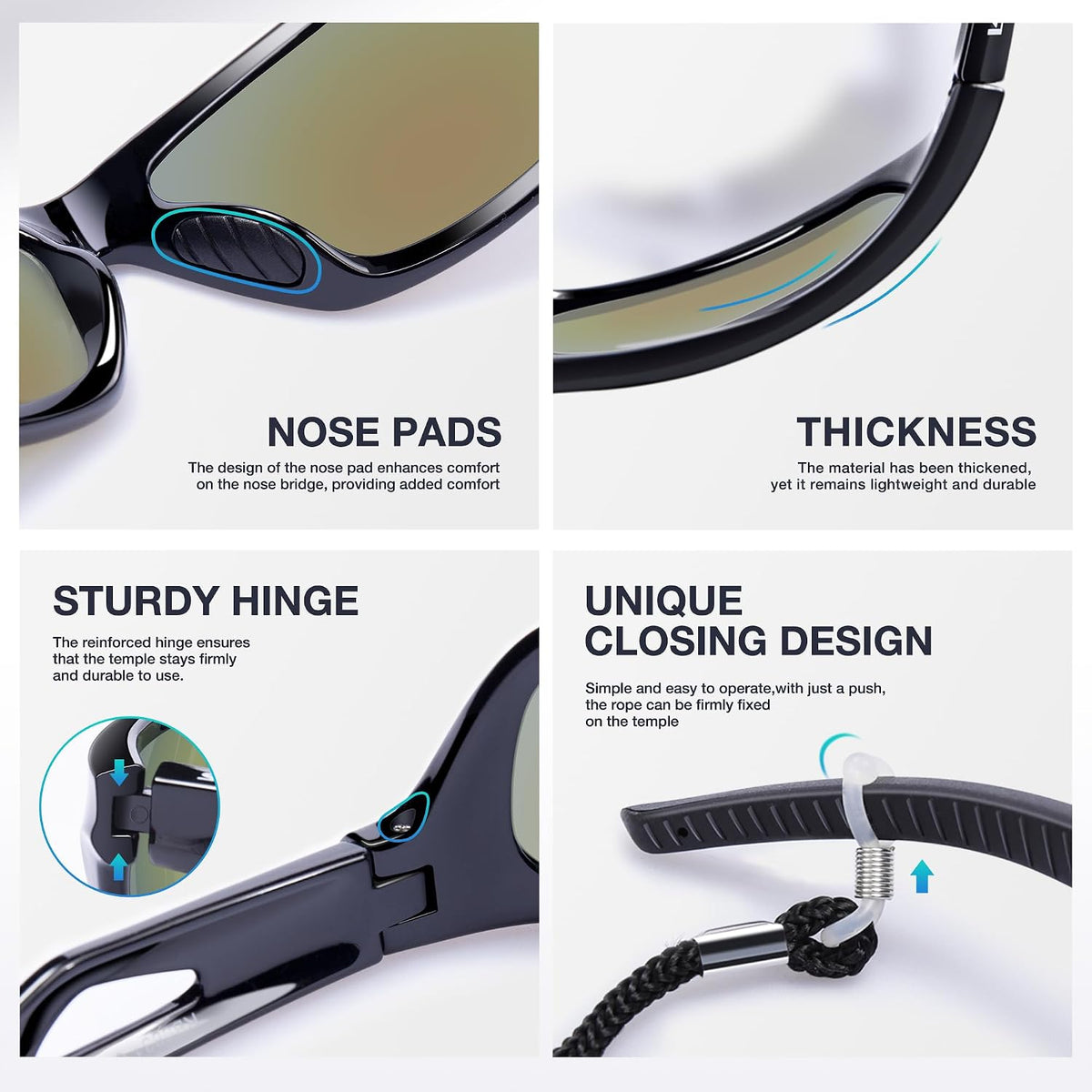 RIVBOS Polarized Sports Sunglasses UV400 for Driving Cycling Fishing RB831