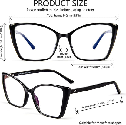 Oversized Cat Eye Blue Light Blocking Glasses for Women