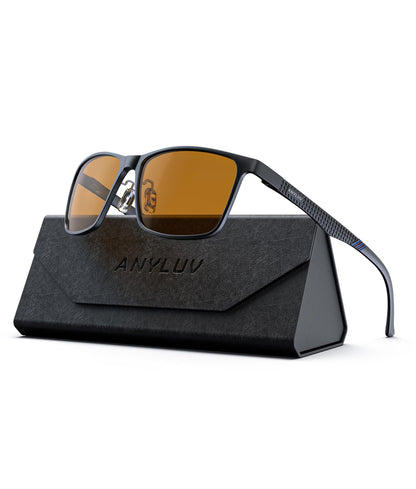 ANYLUV Blue Light Blocking Glasses Men, Al-Mg Metal Computer Gaming