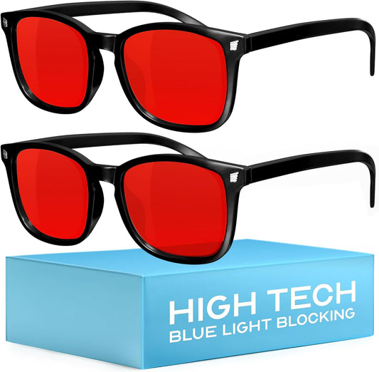 livho High Tech Blue Light Blocking Gaming Glasses - Red Lenses