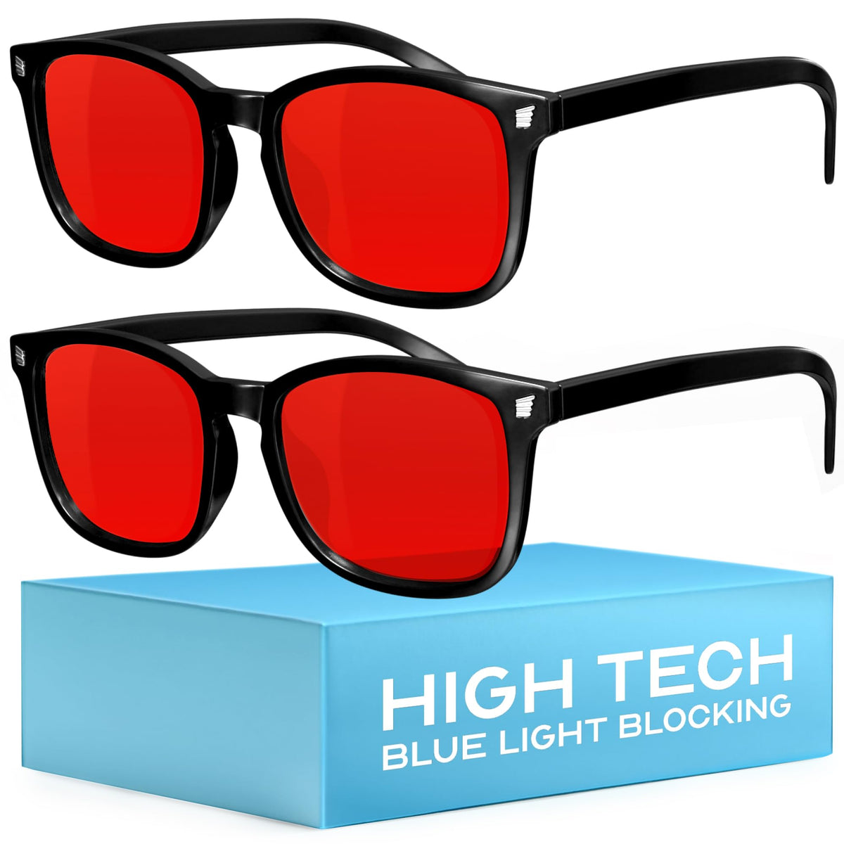 livho High Tech Blue Light Blocking Gaming Glasses - Red Lenses