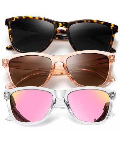 KALIYADI Womens-Sunglasses Polarized Sunglasses-Womens Trendy: Retro Sun Glasses with UV Protection for Travel Driving
