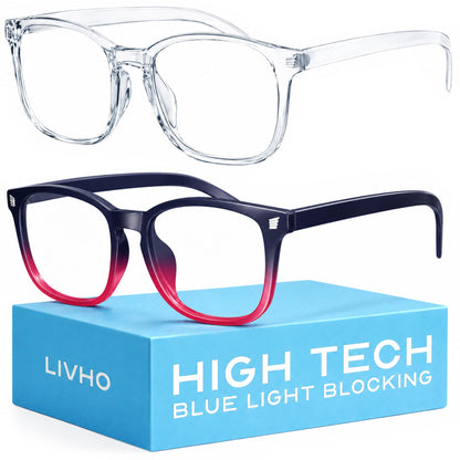 livho High Tech Blue Light Blocking Gaming Glasses - Red Lenses