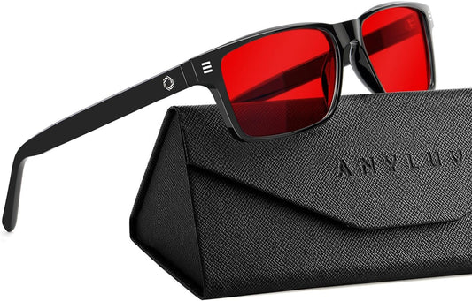 ANYLUV Blue Light Glasses for Sleep, 99.9% Blue Green Light Blocking with Red Lens, Blue Light Glasses