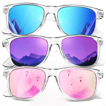 KALIYADI Polarized Sunglasses for Men and Women Matte Finish Sun glasses Color Mirror Lens UV Blocking (3 Pack)