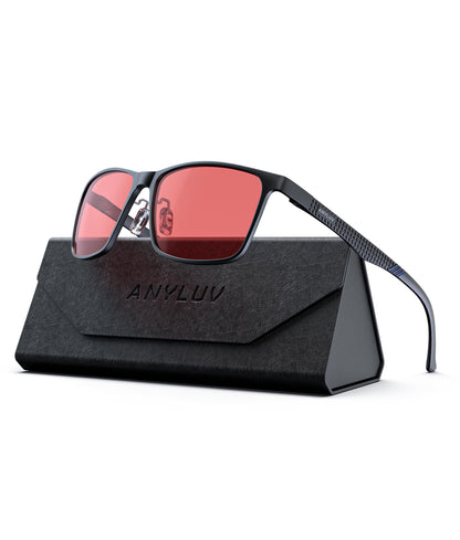ANYLUV Blue Light Blocking Glasses Men, Al-Mg Metal Computer Gaming