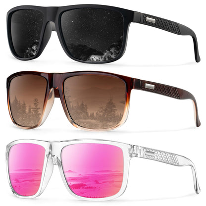 KALIYADI Polarized Sunglasses for Men, Lightweight Sun Glasses with UV Protection for Driving Fishing Golf