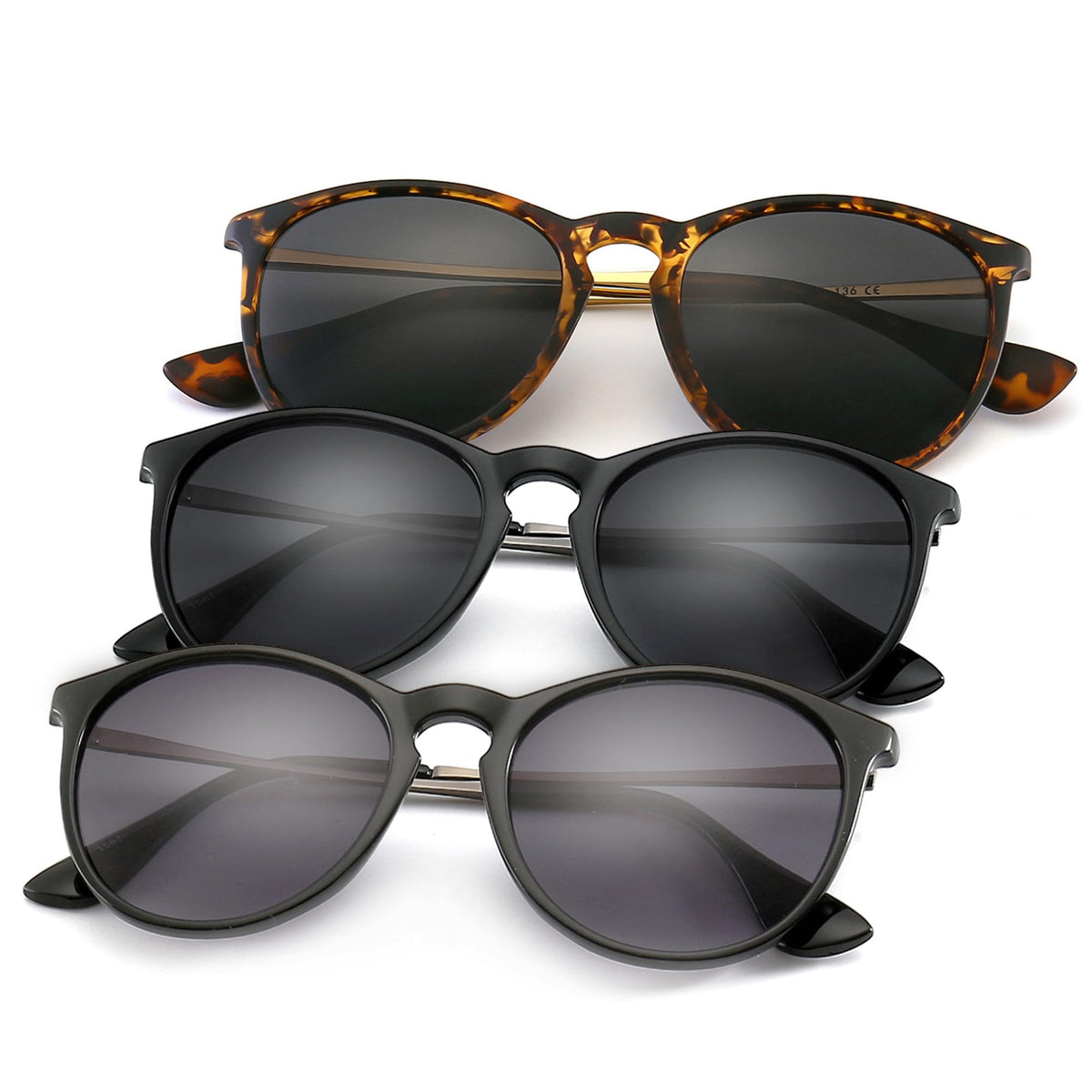 SUNGAIT Premium Vintage Round Sunglasses for Women Men Classic Retro Style