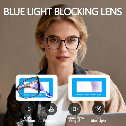 Oversized Cat Eye Blue Light Blocking Glasses for Women