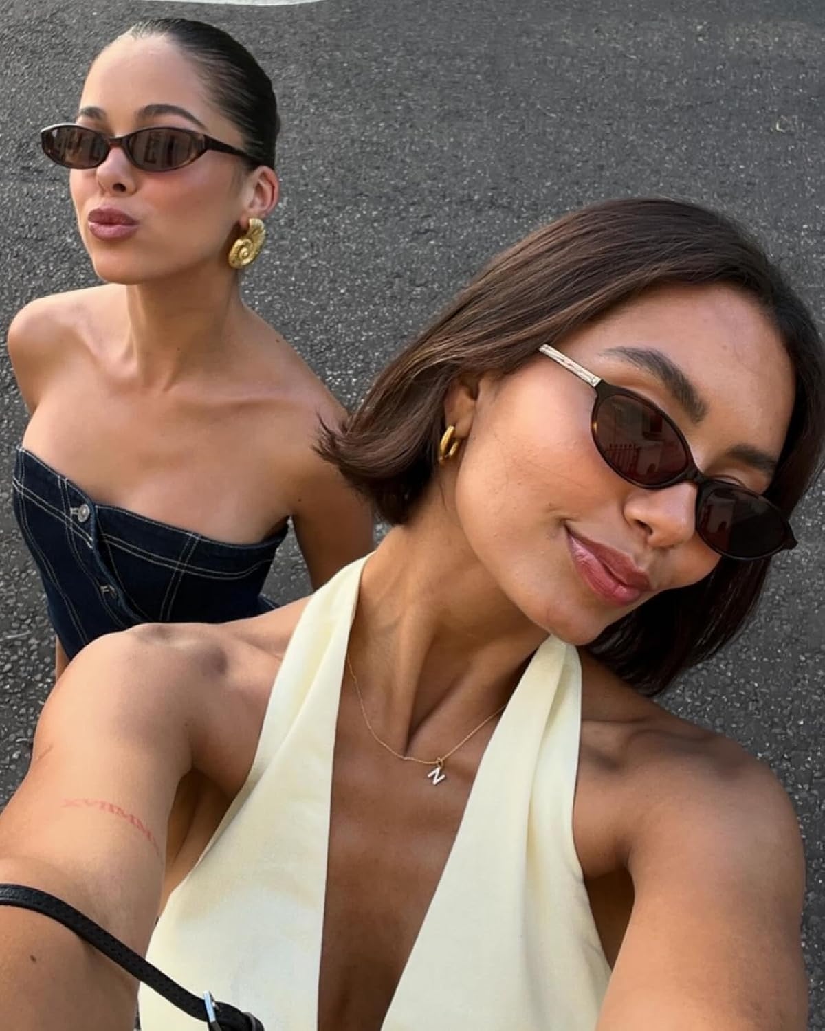 GUVIVI Retro Oval Sunglasses for Women 90s Cat Eye Shades UV protection