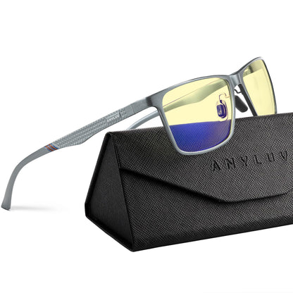 ANYLUV Blue Light Blocking Glasses Men, Al-Mg Metal Computer Gaming