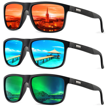 KALIYADI Polarized Sunglasses for Men, Lightweight Sun Glasses with UV Protection for Driving Fishing Golf
