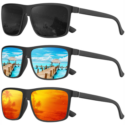 KALIYADI Polarized Sunglasses for Men and Women, Mens Sun Glasses with UV Protection for Driving Fishing Golf (3 Packs)