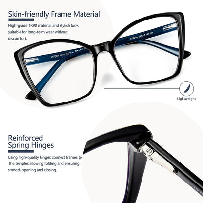 Oversized Cat Eye Blue Light Blocking Glasses for Women