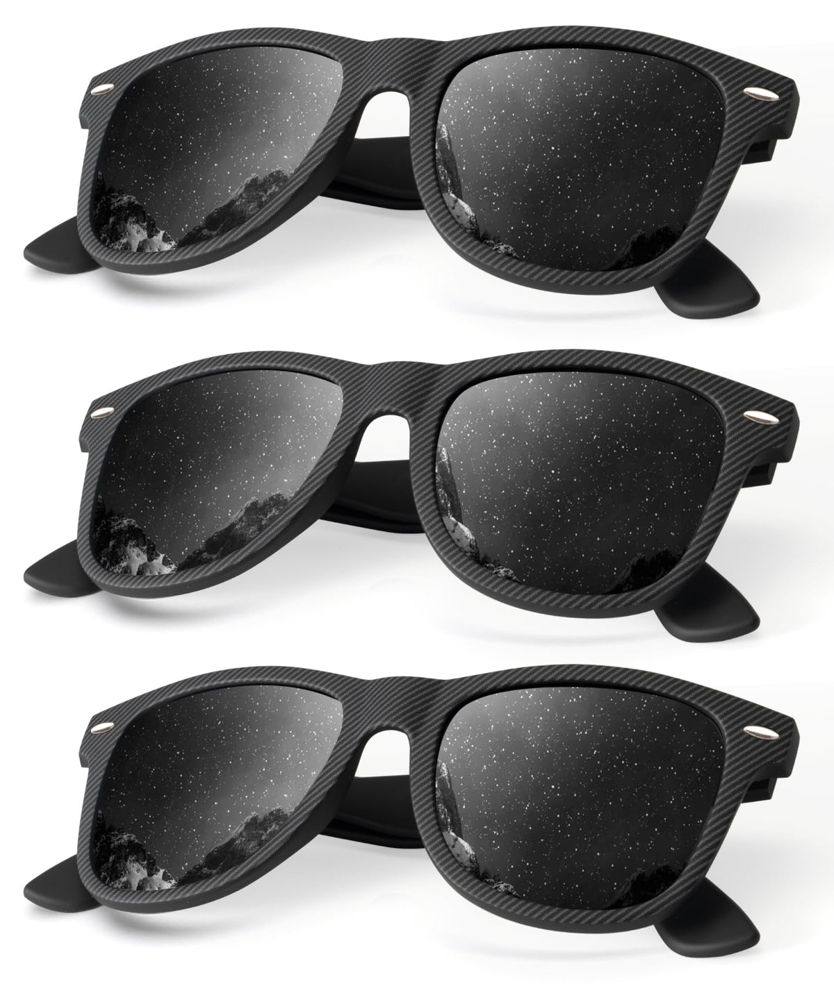 KALIYADI Polarized Sunglasses for Men and Women Matte Finish Sun glasses Color Mirror Lens UV Blocking (3 Pack)