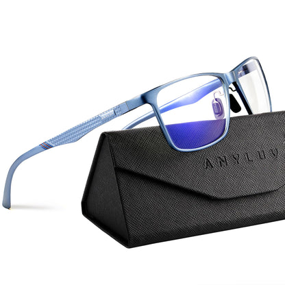 ANYLUV Blue Light Blocking Glasses Men, Al-Mg Metal Computer Gaming