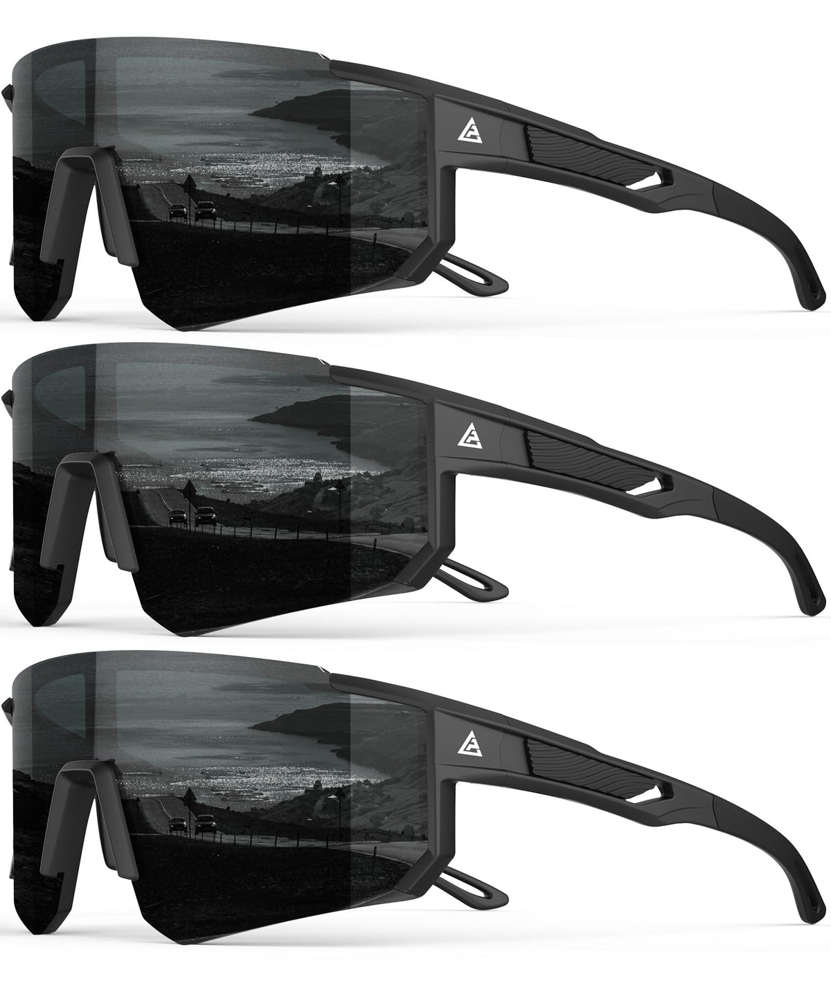 Polarized Sports Sunglasses for Men Women, UV400 Protection Mens Sunglasses Wrap Around Sun Glasses for Cycling Running