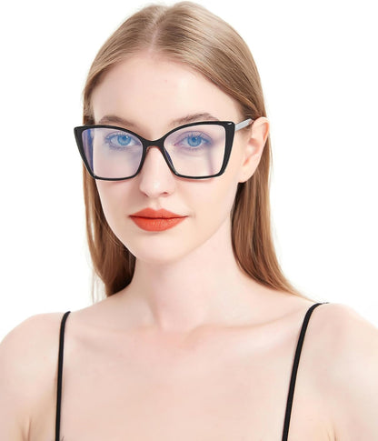 Oversized Cat Eye Blue Light Blocking Glasses for Women