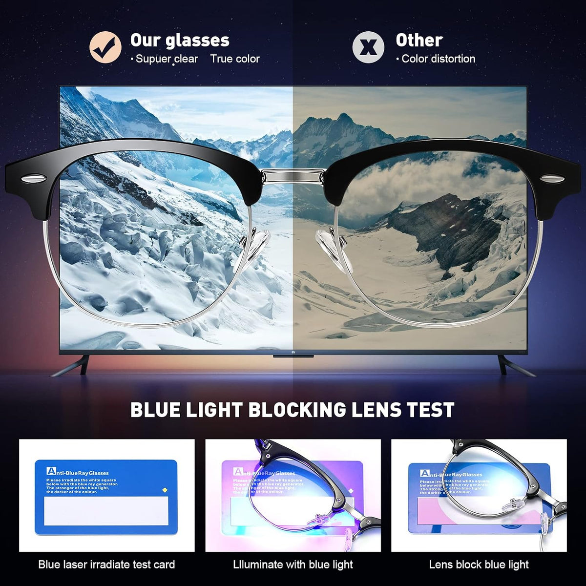 Blue Light Blocking Glasses Anti Eyestrain Computer Gaming Glasses