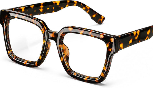 livho Oversized Eyewear Frame for Woman and Men - Rectangle Fashion Glasses for Computer, Chic Preppy Frame