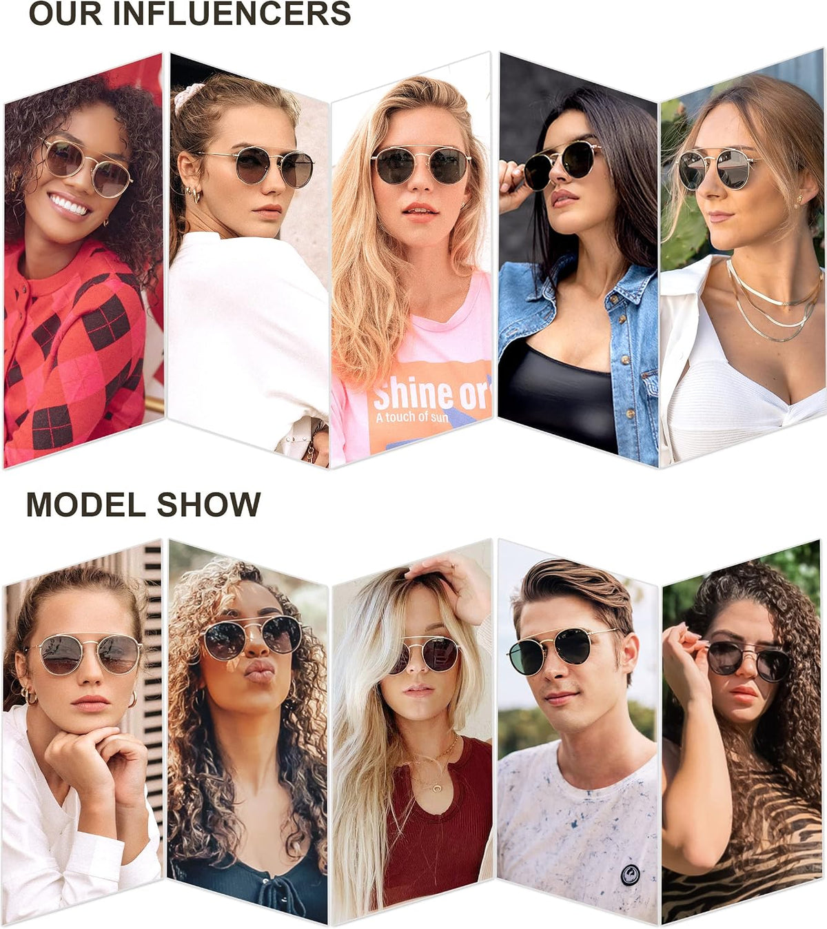 SOJOS Retro Vintage Round Polarized Sunglasses for Women Men Double Bridge Circle Sunnies SJ1104