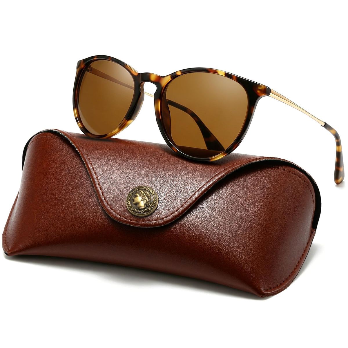 SUNGAIT Premium Vintage Round Sunglasses for Women Men Classic Retro Style
