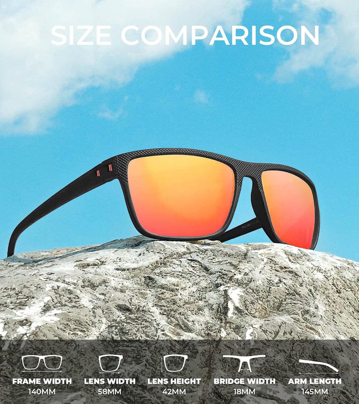 KALIYADI Polarized Sunglasses for Men, Lightweight Sun Glasses with UV Protection for Driving Fishing Golf