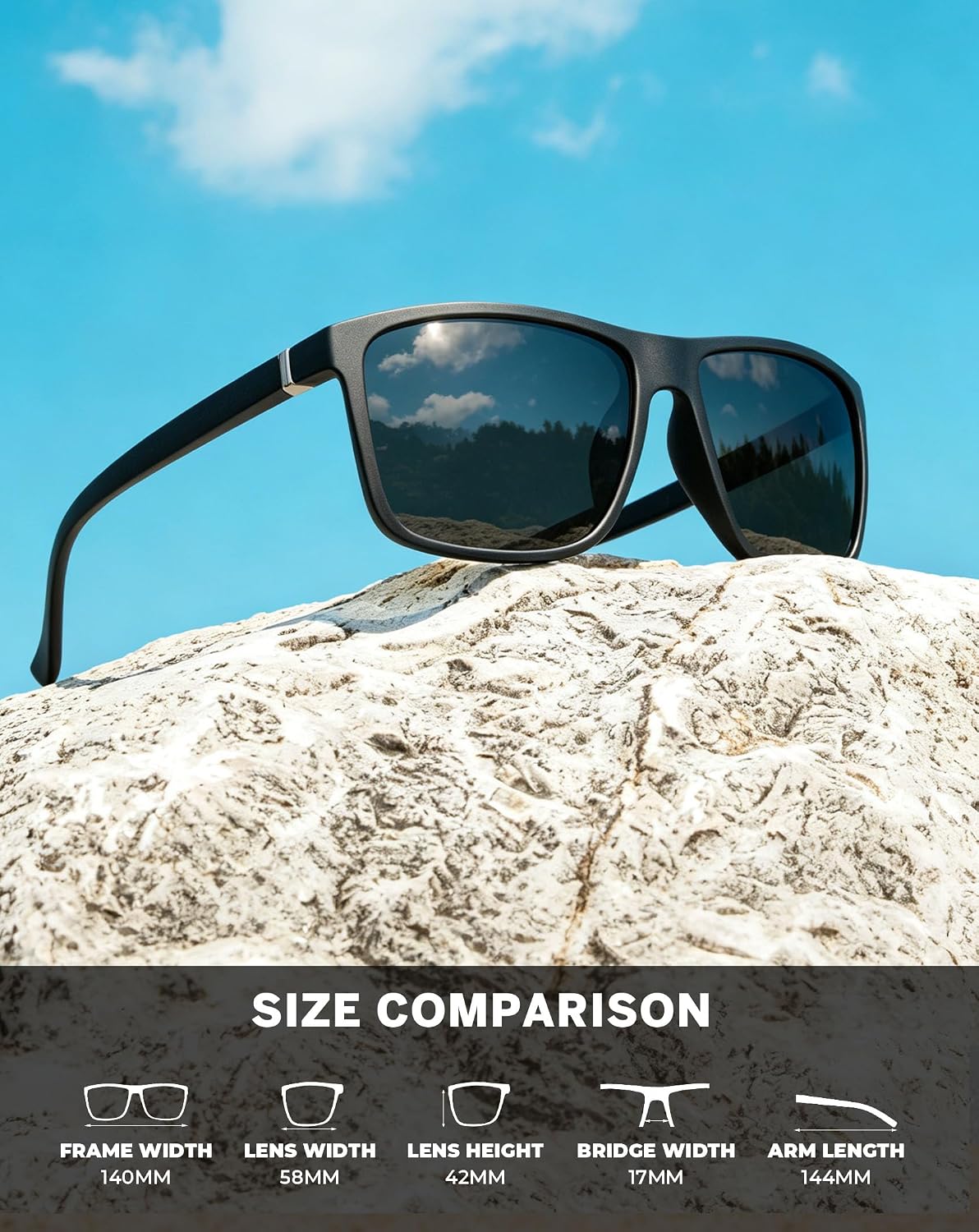 KALIYADI Polarized Sunglasses for Men and Women, Mens Sun Glasses with UV Protection for Driving Fishing Golf (3 Packs)