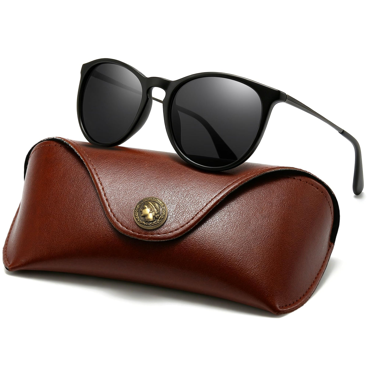 SUNGAIT Premium Vintage Round Sunglasses for Women Men Classic Retro Style
