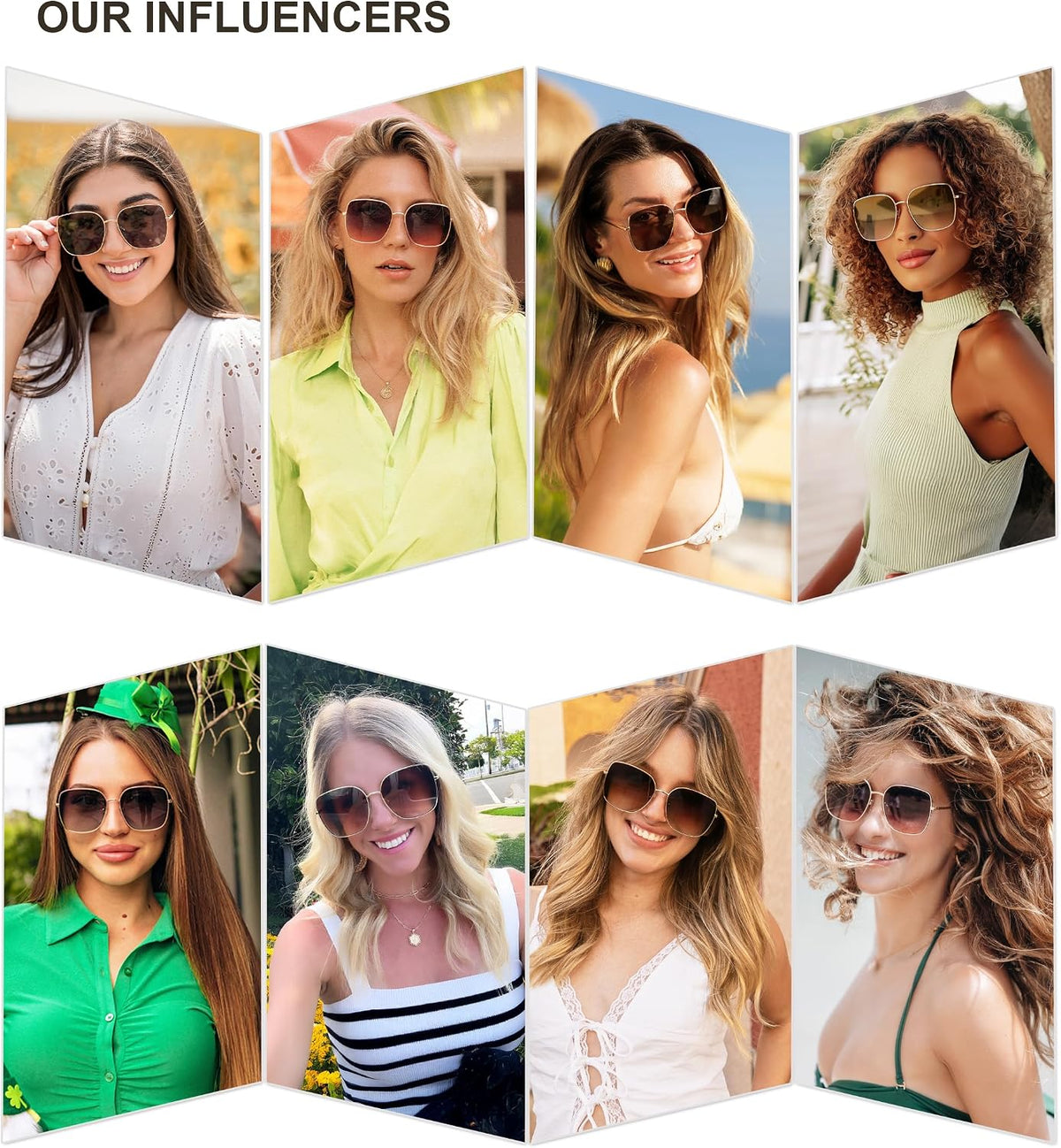 SOJOS Trendy Oversized Square Metal Frame Sunglasses for Women Men SJ1146
