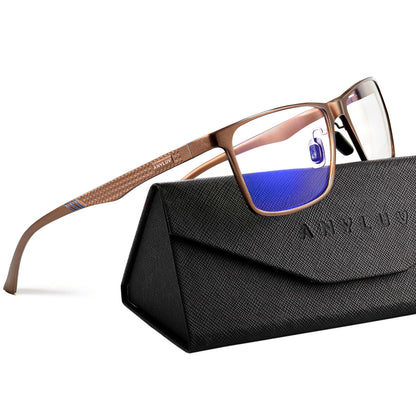 ANYLUV Blue Light Blocking Glasses Men, Al-Mg Metal Computer Gaming
