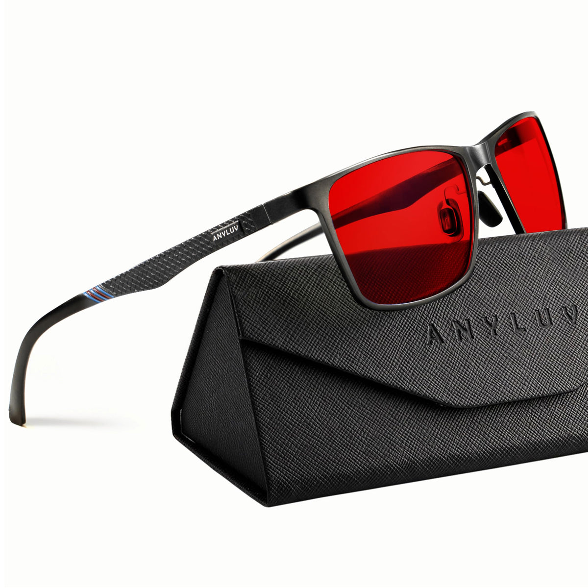 ANYLUV Blue Light Blocking Glasses Men, Al-Mg Metal Computer Gaming