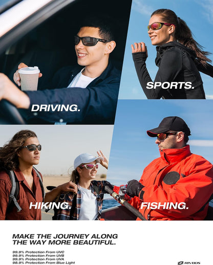 RIVBOS Polarized Sports Sunglasses UV400 for Driving Cycling Fishing RB831
