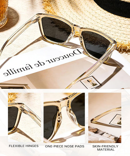 KALIYADI Womens-Sunglasses Polarized Sunglasses-Womens Trendy: Retro Sun Glasses with UV Protection for Travel Driving