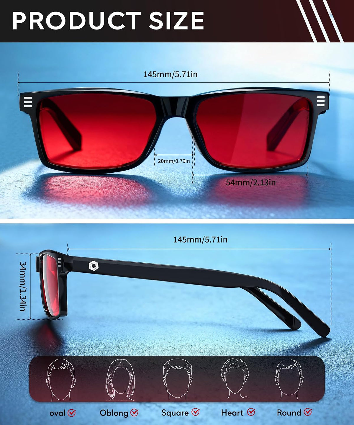 ANYLUV Blue Light Glasses for Sleep, 99.9% Blue Green Light Blocking with Red Lens, Blue Light Glasses