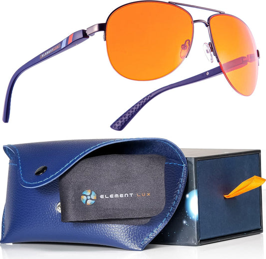 Blue Light Blocking Glasses Amber Lenses | For Eyestrain Relief, Better Sleep, Computer Screen Blockers