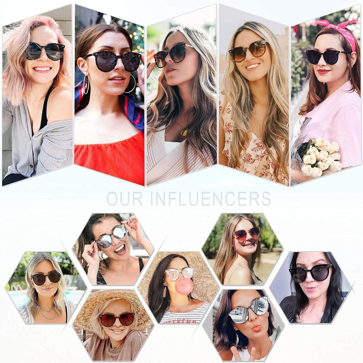 SOJOS Sunglasses Womens Trendy 2026 Retro Vintage Round Shades SJ2067,Large