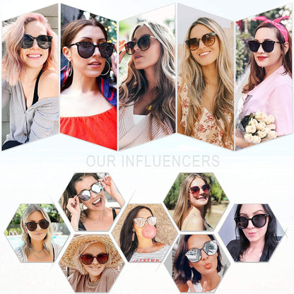 SOJOS Sunglasses Womens Trendy 2026 Retro Vintage Round Shades SJ2067,Large